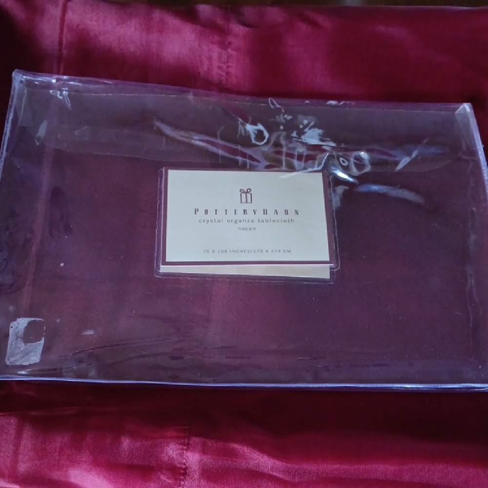 Elegant Silk cranberry colored tablecloth